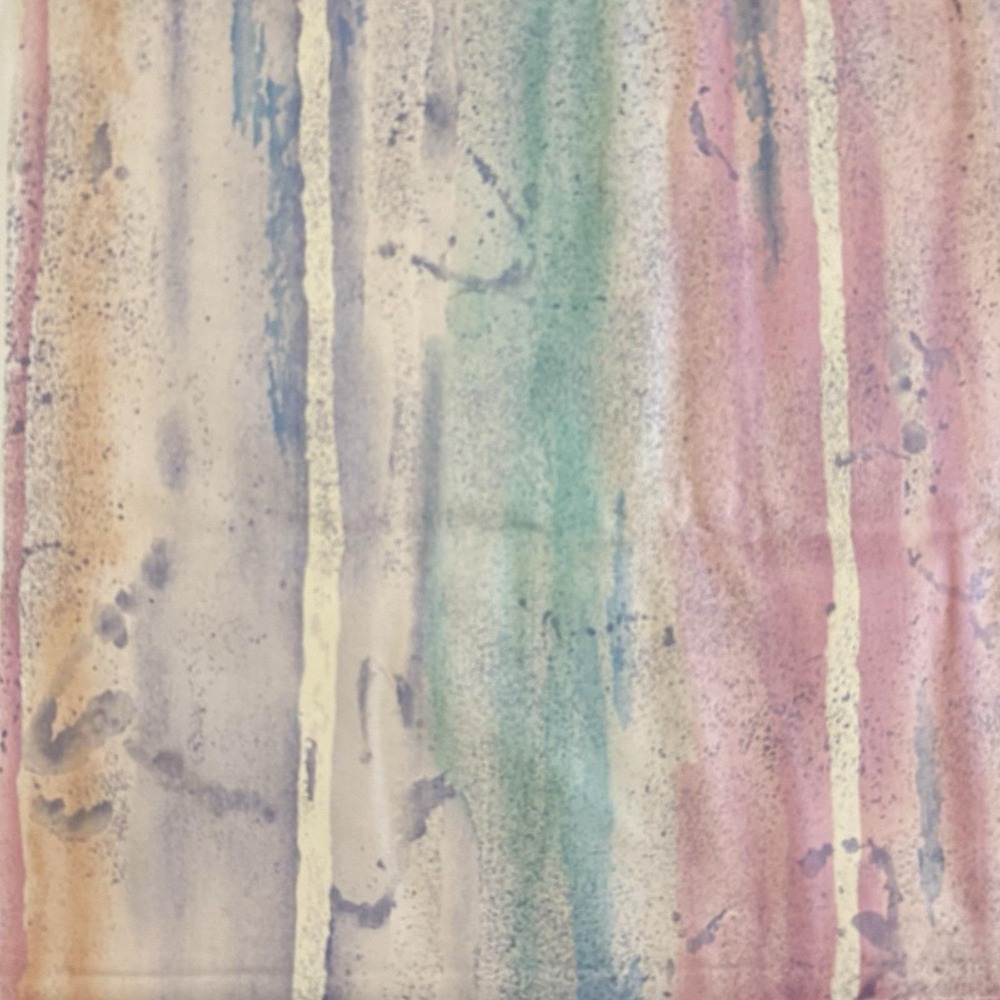 Vintage 1991 Margin Fabric 5.8 Yards 210x57 Watercolor Stripe Pastel Beach